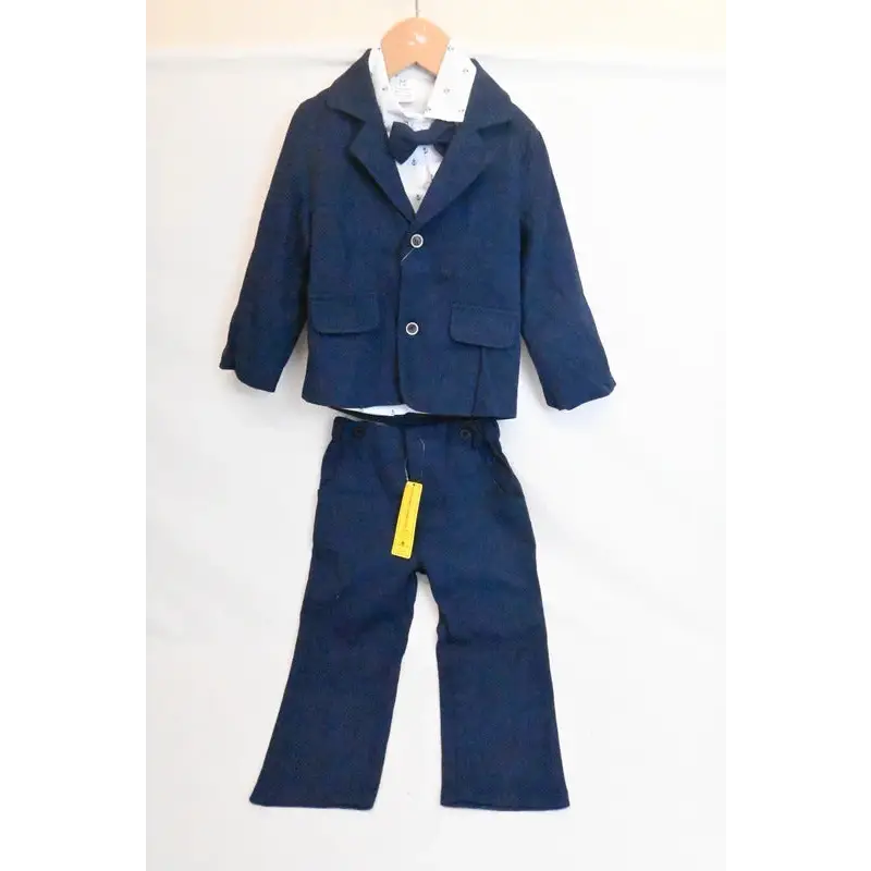 Boys Navy 4-Piece Suit Set