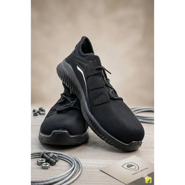 Men’s Black Lightweight Safety Work Sneakers