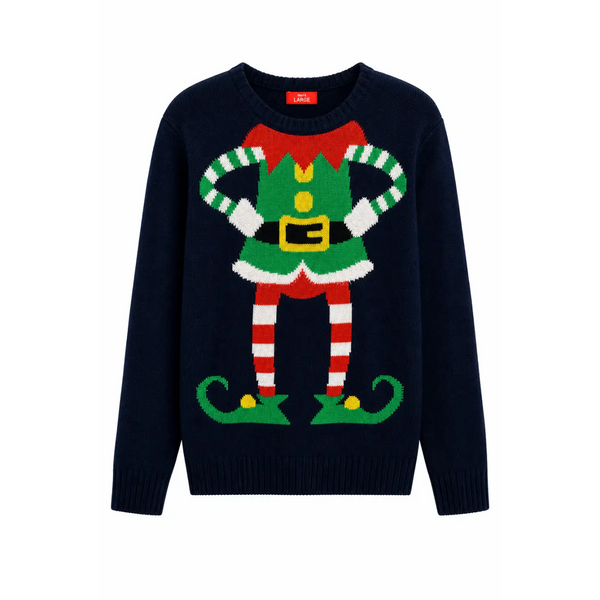 Men’s Christmas Elf Sweater – Funny Holiday Knit Pullover