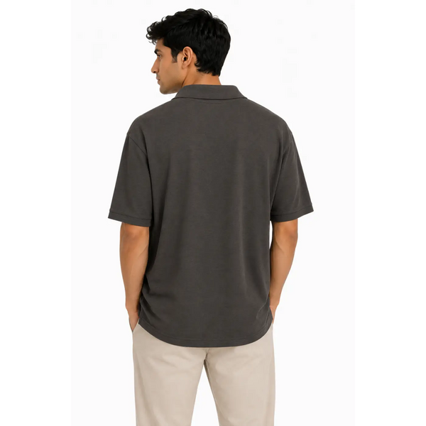 Men’s Dark Charcoal Relaxed Fit Polo Shirt - Men’s Polo Shirt