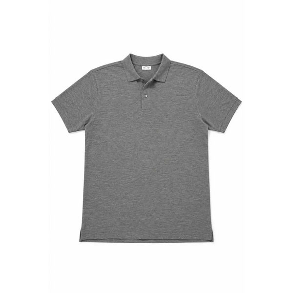 Men’s Heather Gray Performance Polo Shirt – Moisture Wicking Athletic Golf Polo