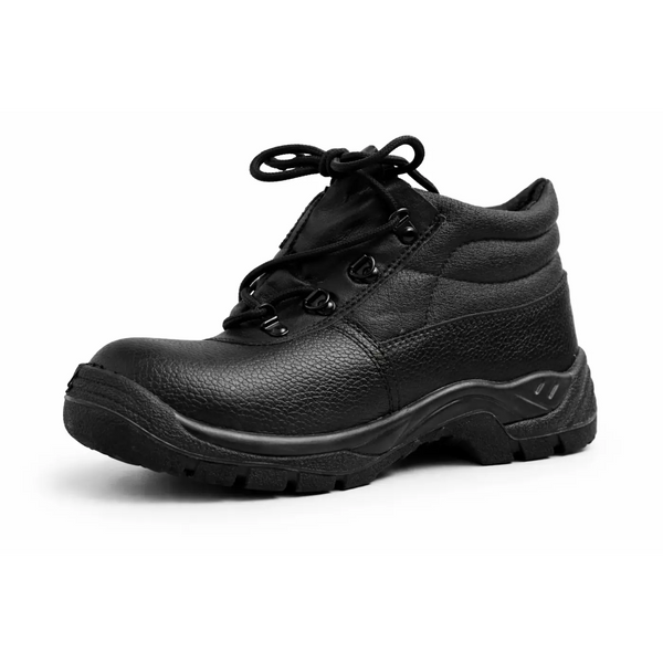 Men’s Heavy Duty Black Safety Work Boots – Steel Toe Industrial Lace-Up Boots