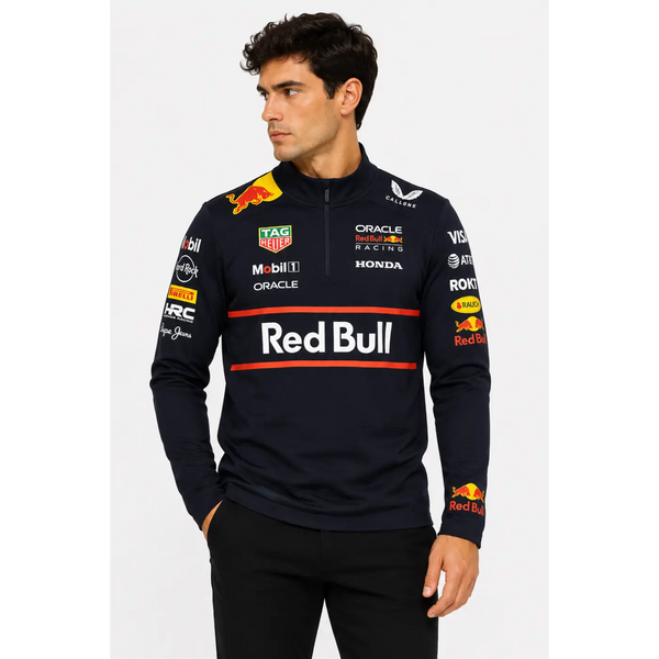 Oracle Red Bull Racing Men’s Quarter-Zip Performance Pullover - Men’s Motorsport Quarter-Zip Pullover