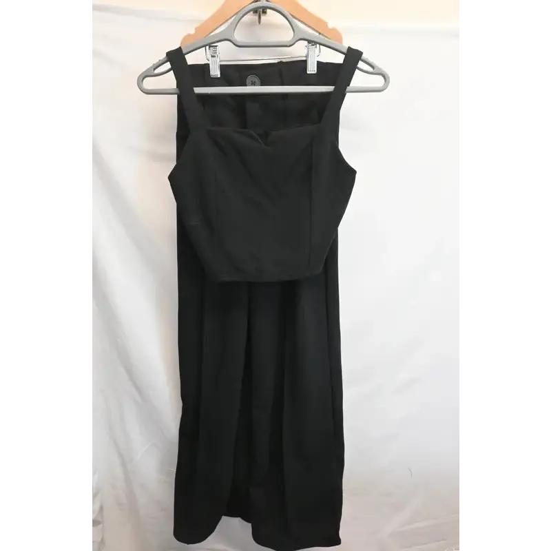 Shein Teen Black Corset Bodice Midi Dress