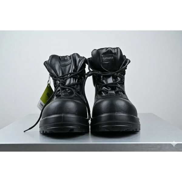 TUFFSAFE Men’s Black Steel Toe Safety Work Boots