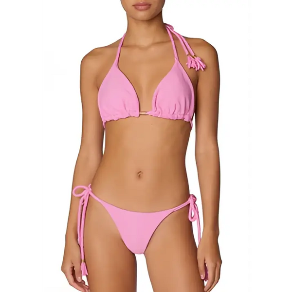 Women’s Pink Triangle String Bikini Set
