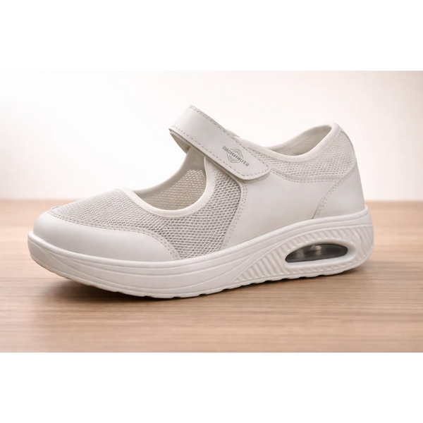 Women’s White Comfort Platform Mary Jane Shoes – Lightweight Casual Walking Shoes