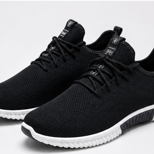 Men's Lightweight Knit Trainers – Black