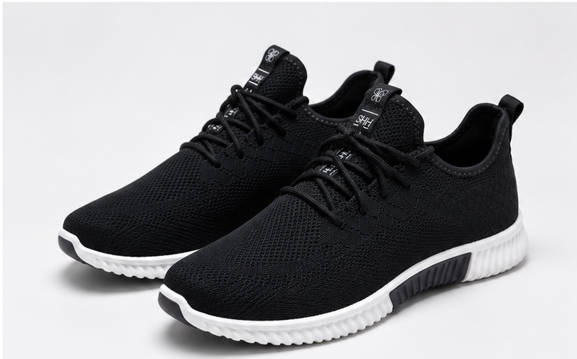 Men's Lightweight Knit Trainers – Black