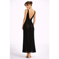 Black Backless Knit Maxi Dress – Sleeveless Deep V Elegant Bodycon Dress - Women’s Dress