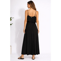 Black Flowy Maxi Dress – Spaghetti Strap Ruffle Layer Dress - Women’s Dress