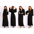 Black & Gold Embroidered Kaftan Maxi Dress – Elegant Boho Luxe Dress - Women’s Dress