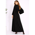 Black & Gold Embroidered Kaftan Maxi Dress – Elegant Boho Luxe Dress - Women’s Dress