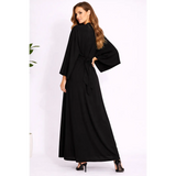 Black & Gold Embroidered Kaftan Maxi Dress – Elegant Boho Luxe Dress - Women’s Dress