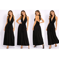 Black Halter Maxi Dress – Backless Tie Waist Elegant Evening Dress - Women’s Dress
