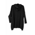 Black Hooded Open Front Knit Cardigan - Women’s Cardigan