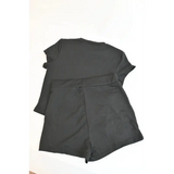 Black Plain Crop T-Shirt & High Waist Shorts Co-ord Set