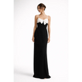 Black & White Bow Maxi Dress – Elegant Contrast Evening Gown - Women’s Dress