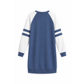 Blue & White Colorblock Raglan Sweatshirt Dress – Casual Long Sleeve Mini Dress