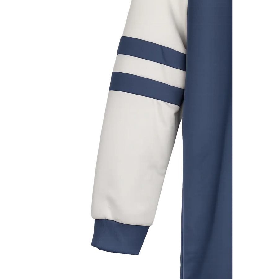 Blue & White Colorblock Raglan Sweatshirt Dress – Casual Long Sleeve Mini Dress