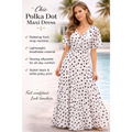 Chic Polka Dot Wrap Maxi Dress – Black & White Elegant Summer Dress - Women’s Dress