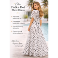 Chic Polka Dot Wrap Maxi Dress – Black & White Elegant Summer Dress - Women’s Dress