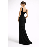 Classic Black Bodycon Maxi Dress – Sleek Elegant Evening Gown - Women’s Dress