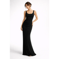Classic Black Bodycon Maxi Dress – Sleek Elegant Evening Gown - Women’s Dress