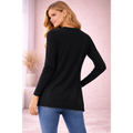 Classic Black Button Front Knit Cardigan - Women’s Cardigan