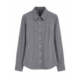 Classic Grey Micro-Check Button-Up Shirt – Tailored Fit