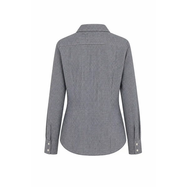 Classic Grey Micro-Check Button-Up Shirt – Tailored Fit