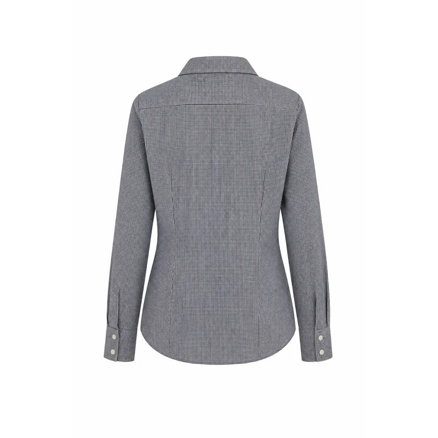 Classic Grey Micro-Check Button-Up Shirt – Tailored Fit