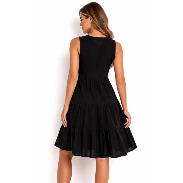 Classic Tiered Sleeveless Mini Dress - Mini Dress / Casual Dress / Tiered Dress
