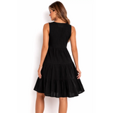 Classic Tiered Sleeveless Mini Dress - Mini Dress / Casual Dress / Tiered Dress