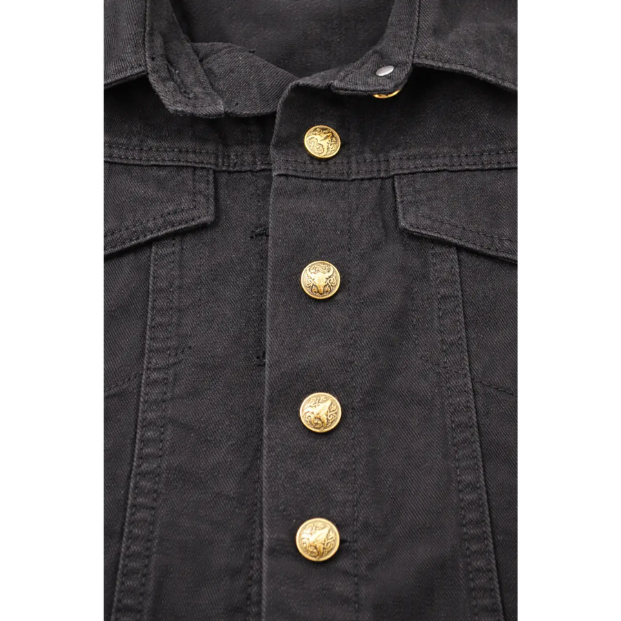 Cropped Button-Up Denim Jacket - Cropped Jacket / Denim Jacket / Casual Outerwear