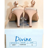 Diamante Peep Toe Slingback Heels, Size 6