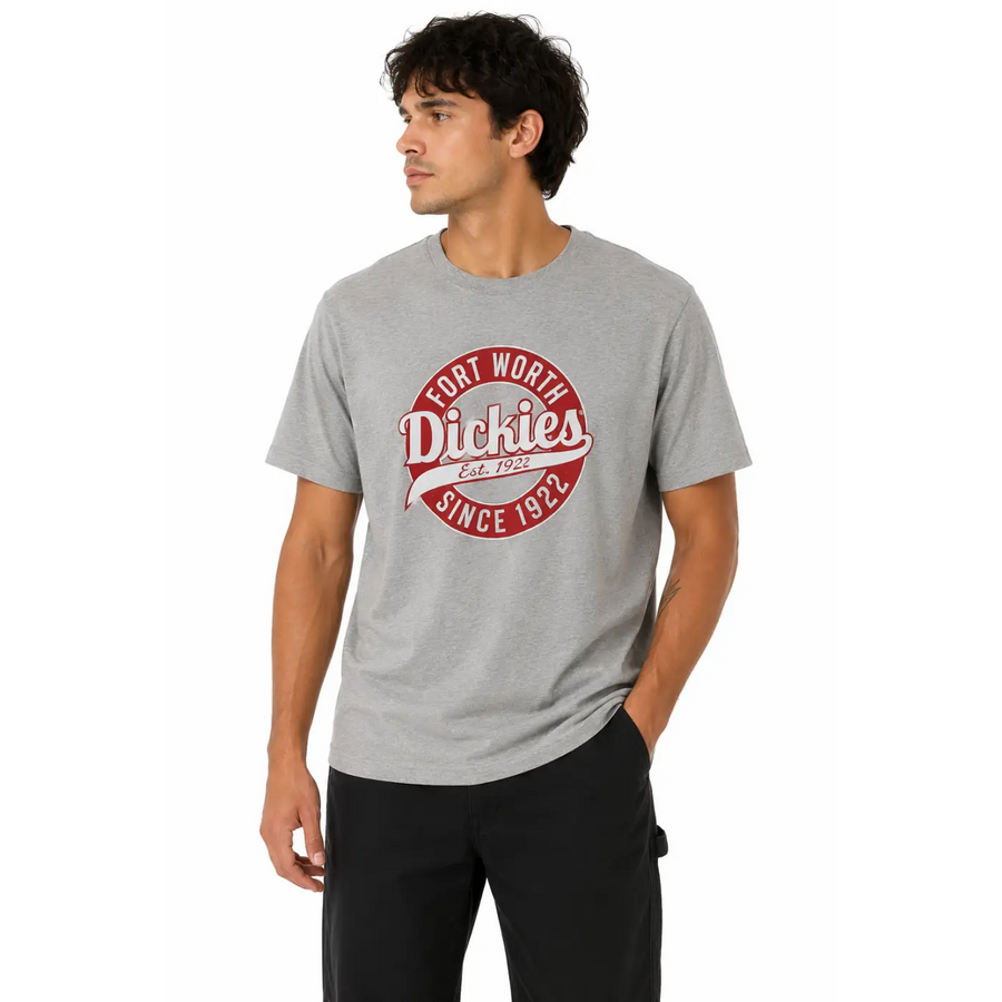 Dickies Men’s Fort Worth Logo Graphic T-Shirt – Grey - Men’s Graphic T-Shirt