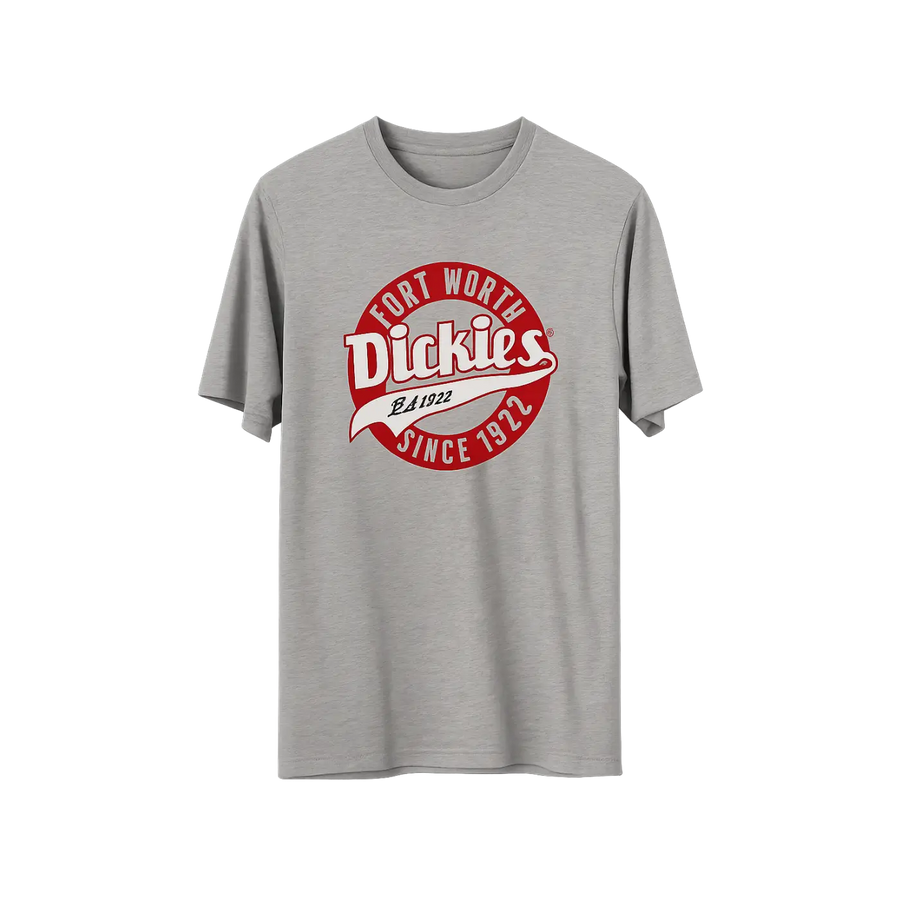 Dickies Men’s Fort Worth Logo Graphic T-Shirt – Grey - Men’s Graphic T-Shirt