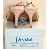 Divine Champagne Diamante Peep Toe Slingback Heels, Size 7