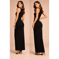 Elegant Black Bodycon Maxi Dress – Sleeveless Slim Fit Evening Gown - Women’s Dress