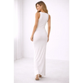Elegant White Bodycon Maxi Dress – Sleeveless Slim Fit Evening Gown - Women’s Dress
