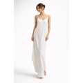 Elegant White Slip Maxi Dress – Minimalist Backless Satin Gown - Women’s Dress