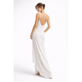 Elegant White Slip Maxi Dress – Minimalist Backless Satin Gown - Women’s Dress