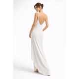 Elegant White Slip Maxi Dress – Minimalist Backless Satin Gown - Women’s Dress