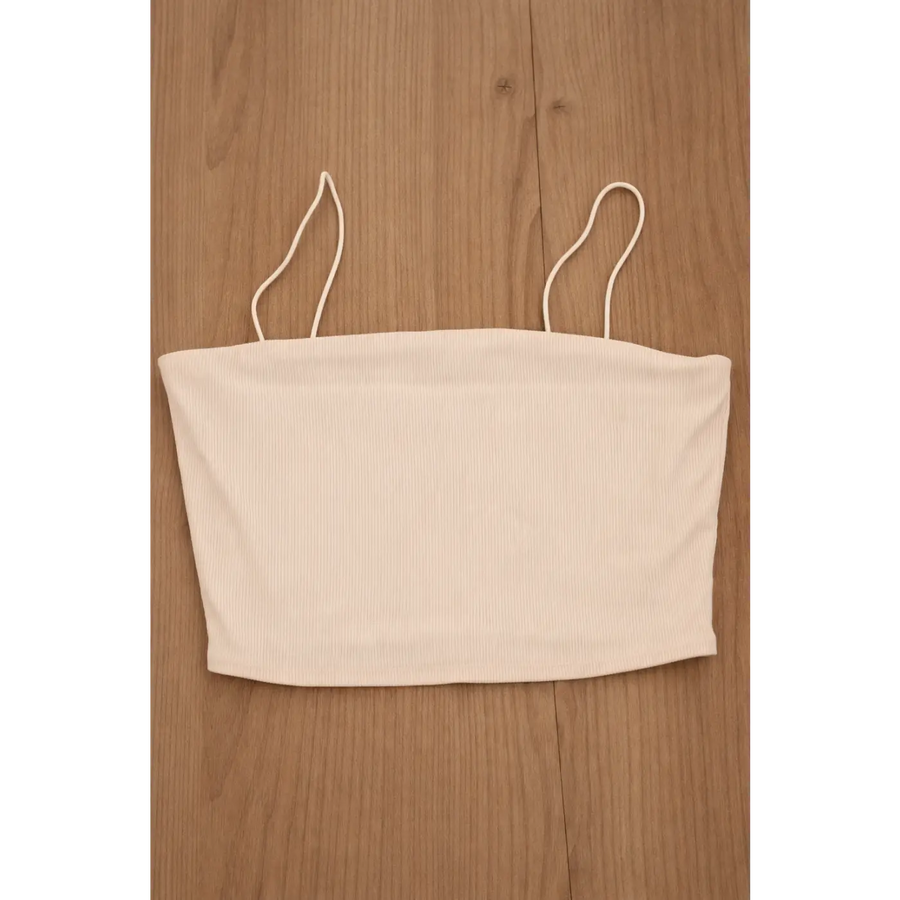 Essential Ribbed Crop Cami – White - Crop Top / Cami