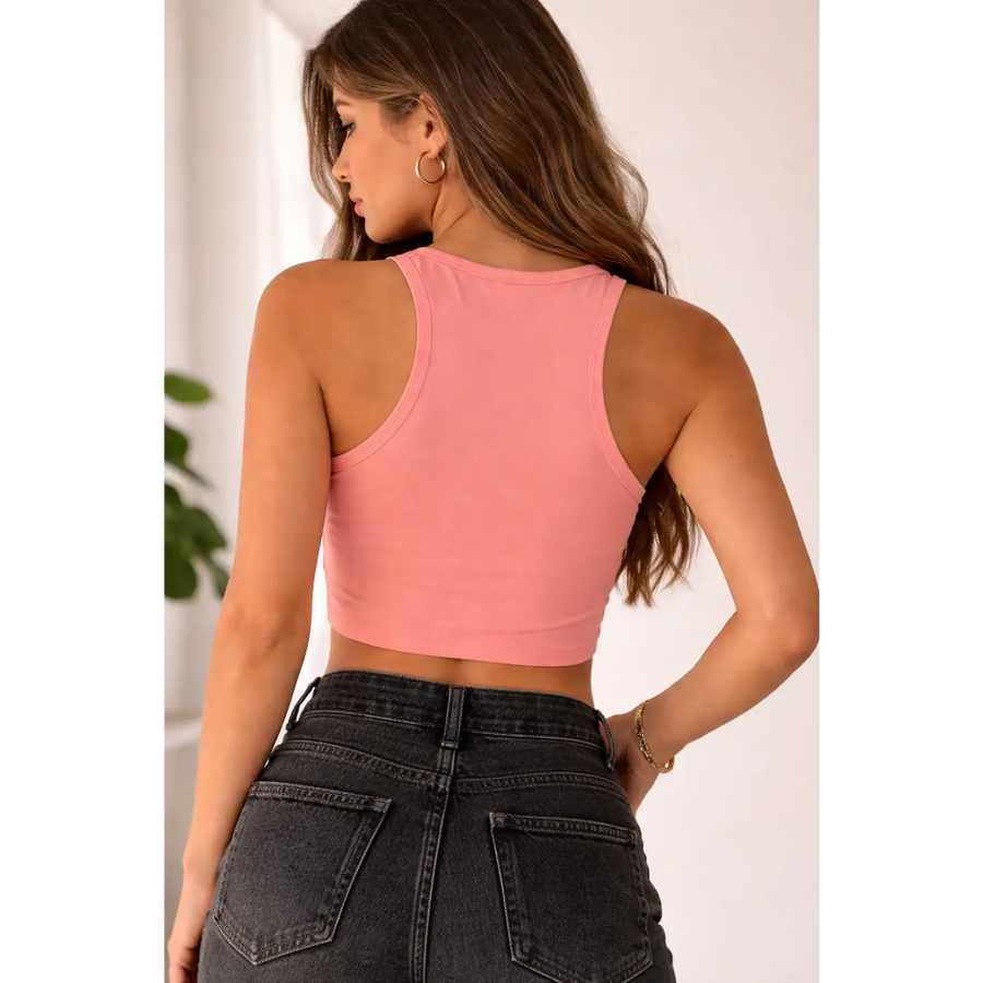 Gangsta Power Graphic Crop Tank – Pink - Crop Tank Top