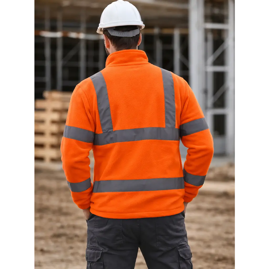 Hi Vis Orange Reflective Fleece Jacket | Safety Workwear