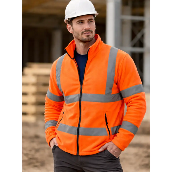 Hi Vis Orange Reflective Fleece Jacket | Safety Workwear
