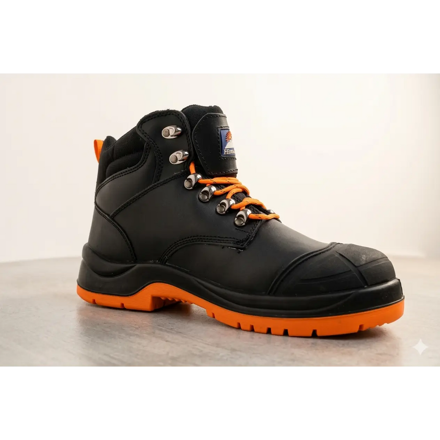 Himalayan Men’s Steel Toe Safety Work Boots – Black/Orange