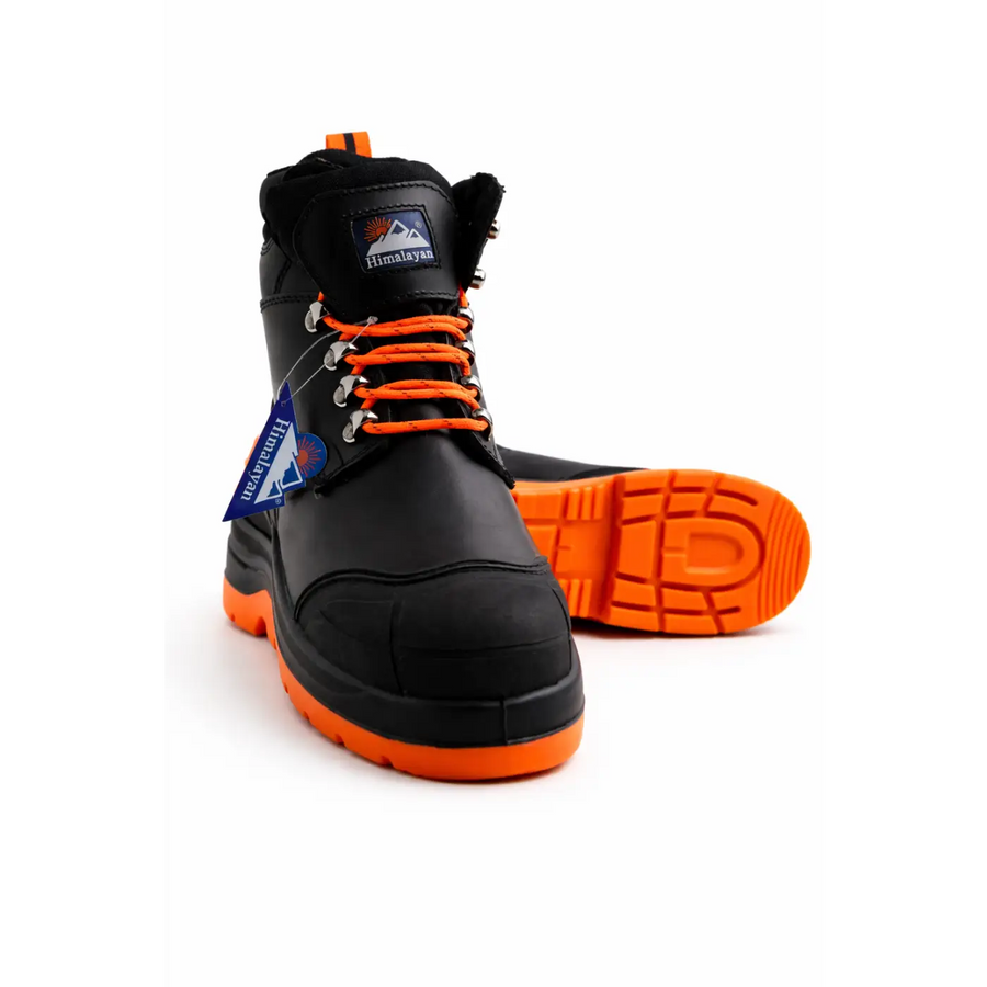 Himalayan Men’s Steel Toe Safety Work Boots – Black/Orange